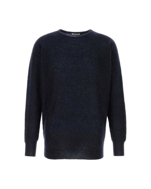 Auralee Blue Round-Neck Knitwear for men