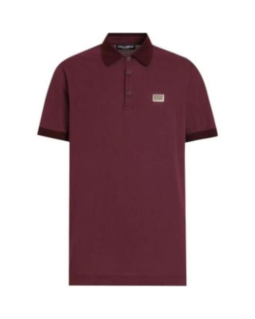 Dolce & Gabbana Red Polo Shirts for men