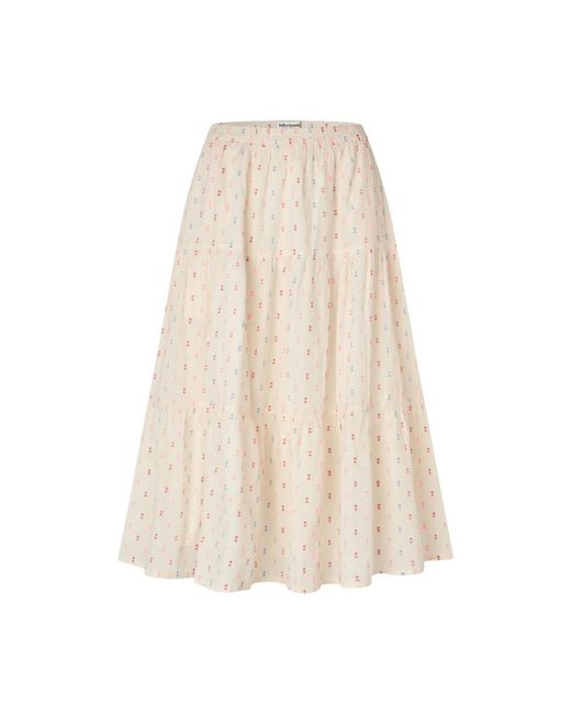 Lolly's Laundry Midi Rok in het Natural