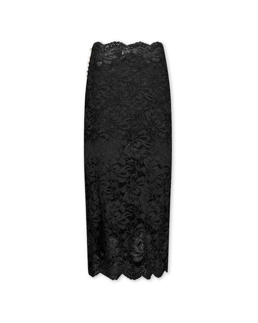 Rabanne Rokken ,Zwart ,Studded Lace Midi Rok in het Black
