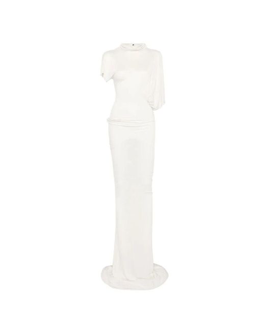 Rick Owens White Taube Abendkleid Elegant Abendkleid