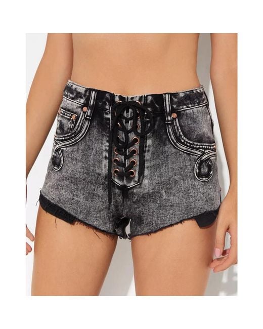 Denim Shorts One Teaspoon de color Gray