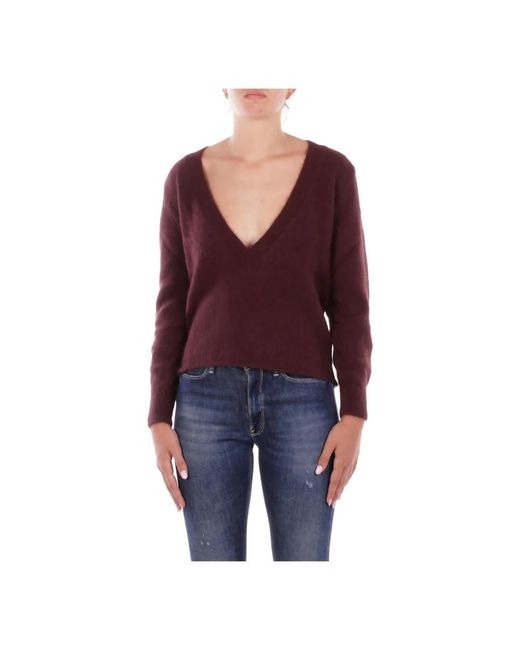SOLOTRE Red V-Neck Strickware