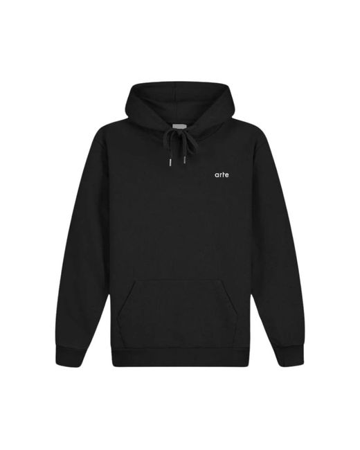 Arte' Minimalistischer schwarzer sweatshirt mit pixel-logo auf der rückseite in Black für Herren