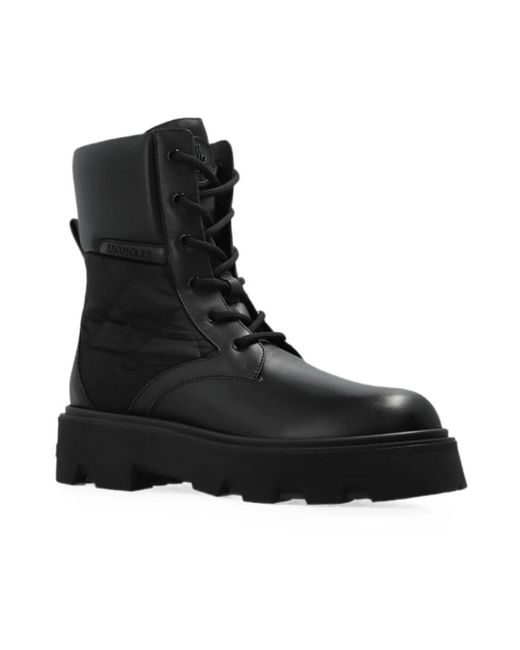 Moncler Black Lace-Up Boots