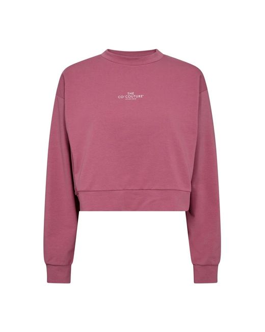 co'couture Purple Logo crop sweatshirt petitecc rhubarb