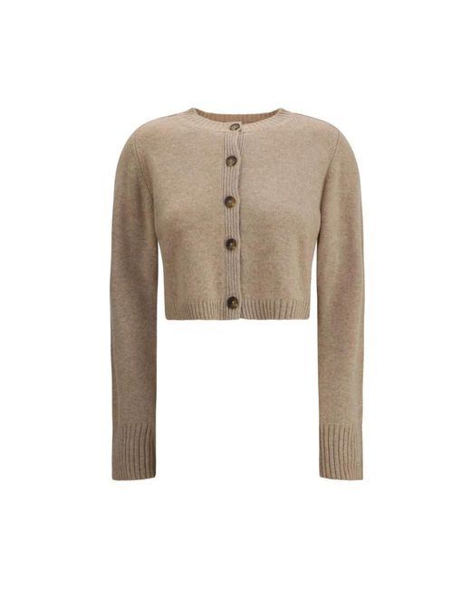 Loulou de Saison Natural Kaschmir Crop Cardigan Mit Knopfverschluss