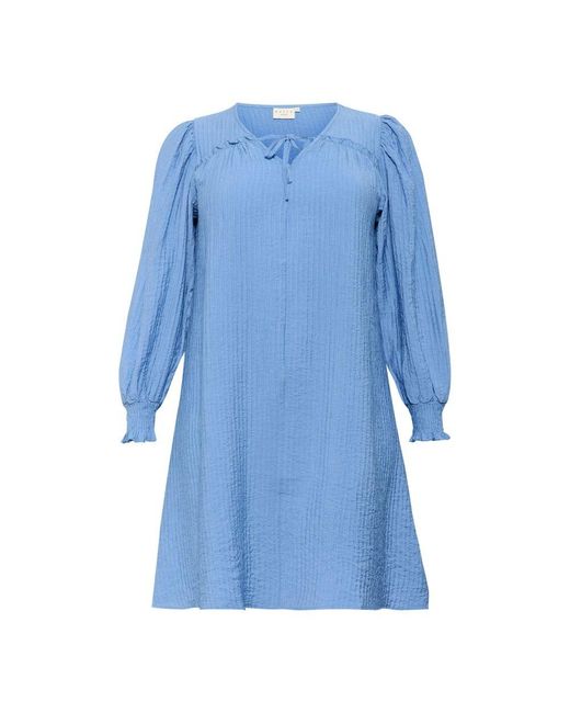 Kaffe Blue Flow kleid mit puffärmeln