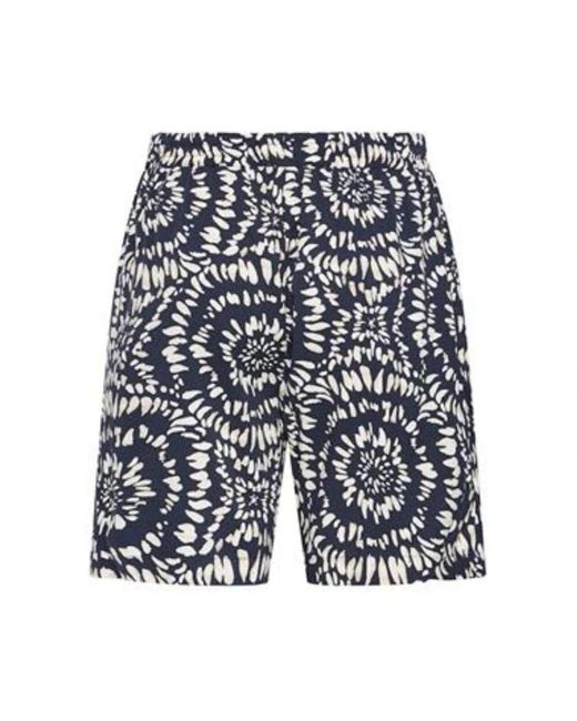 Ichi Blue Grafische Elastische Taille Shorts