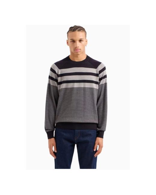 ARMANI EXCHANGE Dunkelblaues pullover stilvolles modell in Gray für Herren