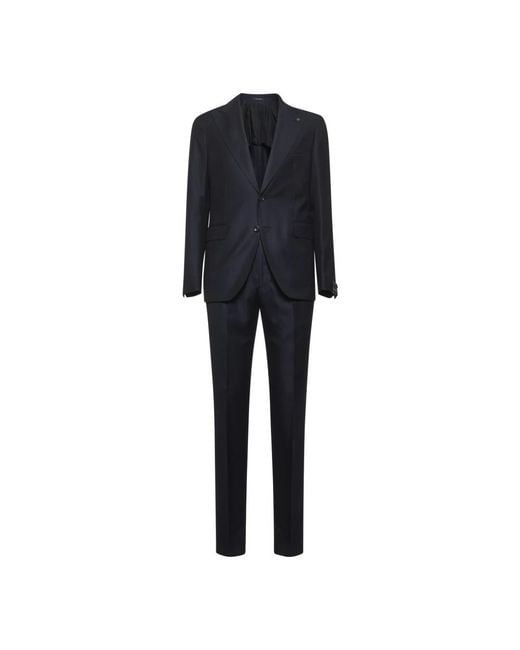 Tagliatore Kostuums ,Blauw ,Wol Blauw Wollen Jurk Pak Set in het Black voor heren
