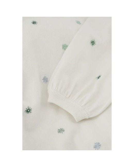 FABIENNE CHAPOT White Pullover-Strickpullover Mit Blumenmuster