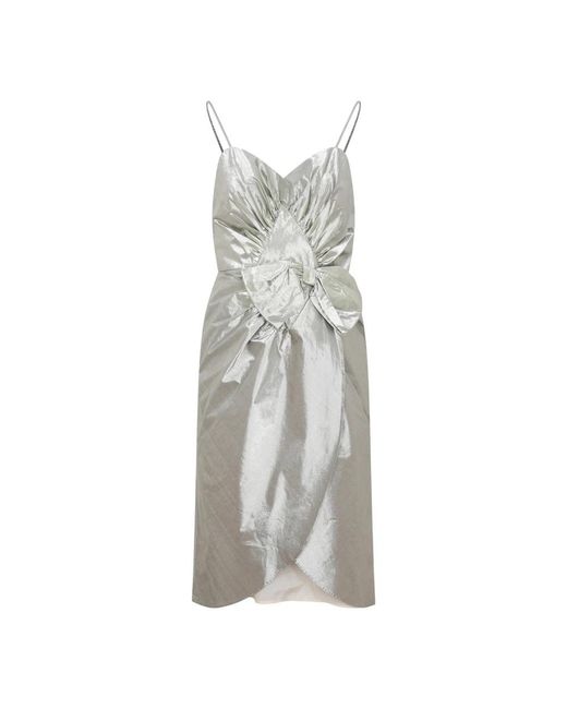 Maison Margiela Gray Metallic Midi Dress For