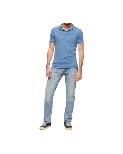 Superdry Tops ,Blauw ,Katoen Vintage Logo Organisch Katoenen Polo Blauw in het Blue voor heren