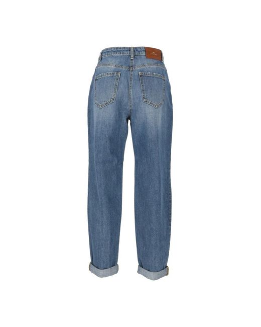 Elisabetta Franchi Blue Loose Fit Jeans