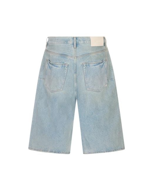 Purple Brand Blue Denim Shorts for men