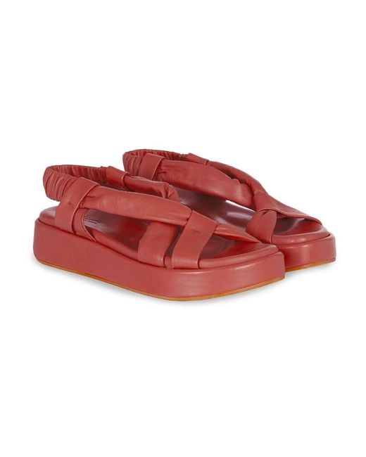 Cortana Red Flat Sandals