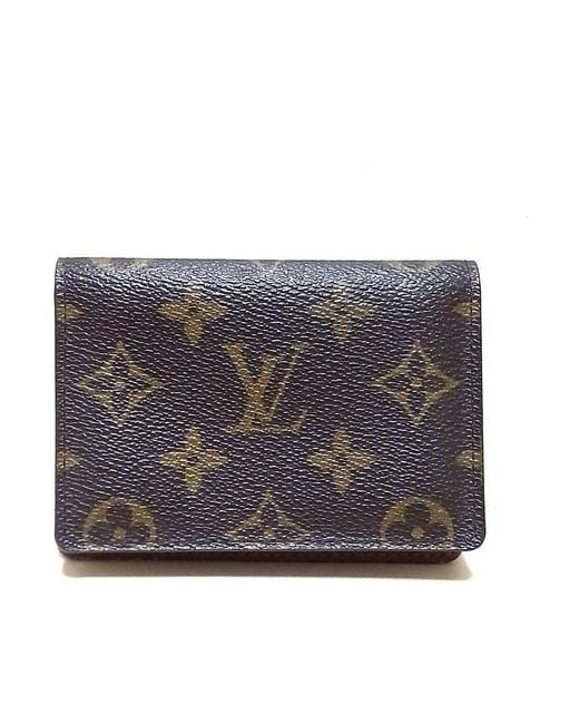 Porte carte double d'occasion Louis Vuitton en coloris Marron | Lyst