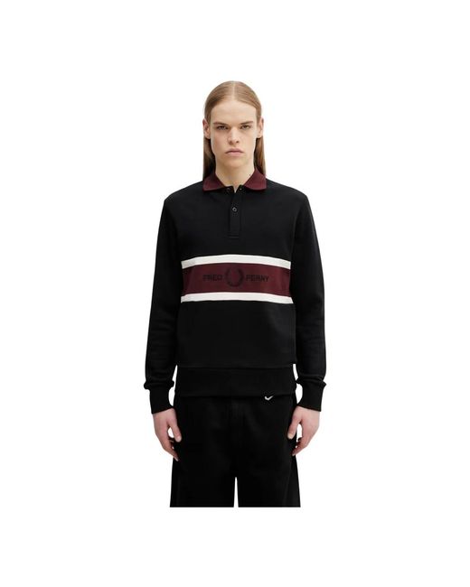 Fred Perry Long Sleeve Tops in het Black voor heren