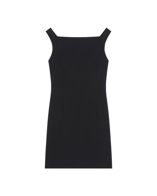 Givenchy Kleedjes ,Zwart ,Satijn Zwarte Crêpe En Satijnen Jurk in het Black