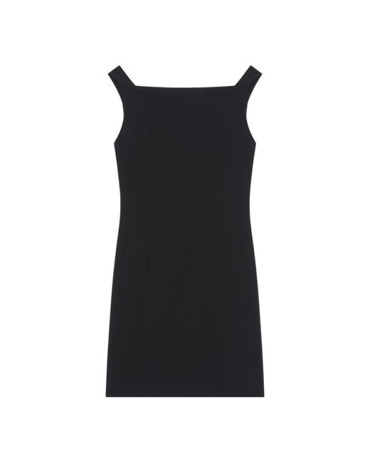 Givenchy Kleedjes ,Zwart ,Satijn Zwarte Crêpe En Satijnen Jurk in het Black