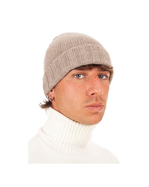 Drumohr I-tech dove grey cashmere beanie in White für Herren