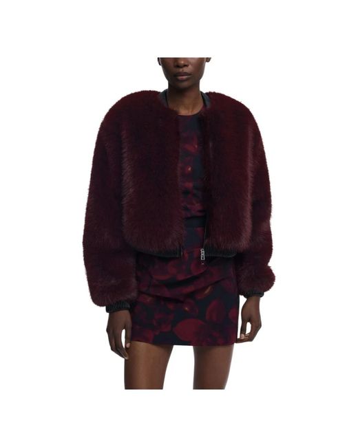 Desigual Purple Faux Fur & Shearling Jackets