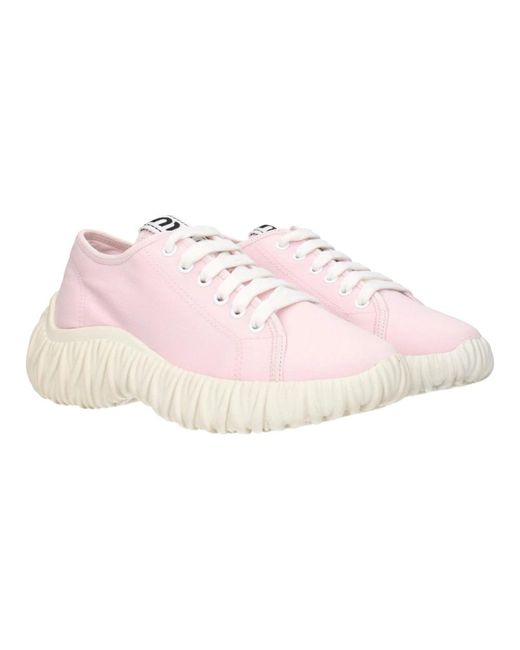 Miu Miu Roze Stoffen Sneakers Met Logodetails in het Pink