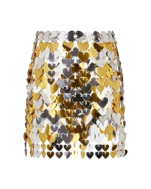 Rabanne Metallic Metallischer Minirock Elegant