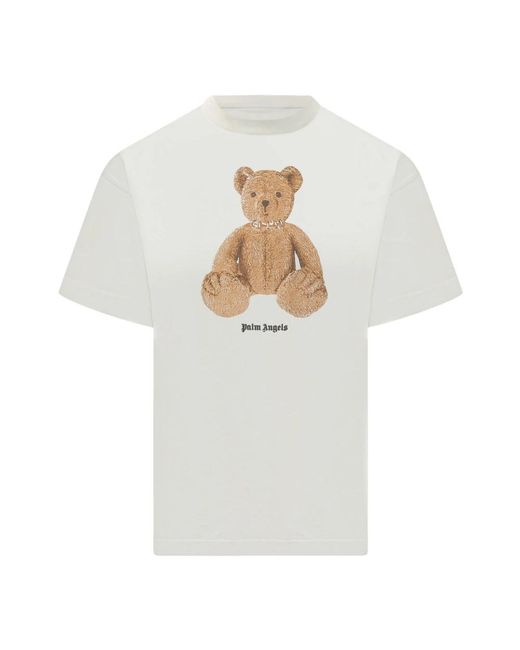 Palm Angels Tops ,Wit ,Bear Regular Tee in het White voor heren