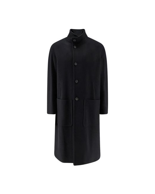 Hevò Black Single-Breasted Coats for men