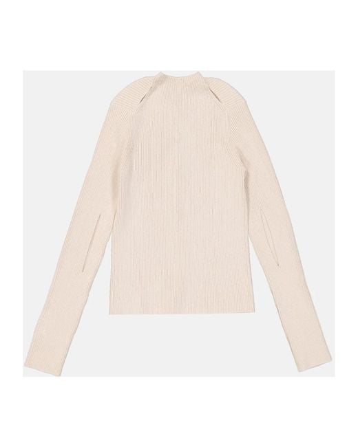 Fendi Truien & Vesten ,Katoen Geribbelde Cardigan Met Ronde Hals in het Natural