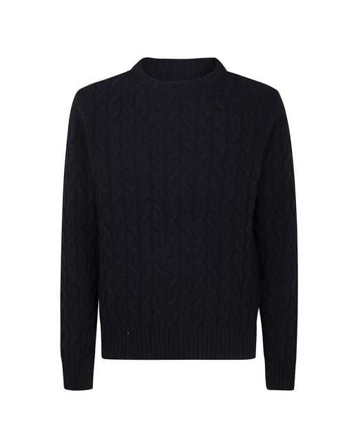 Arte' Blue Round-Neck Knitwear for men
