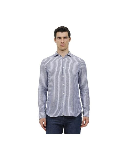 Tintoria Mattei 954 Blue Casual Shirts for men