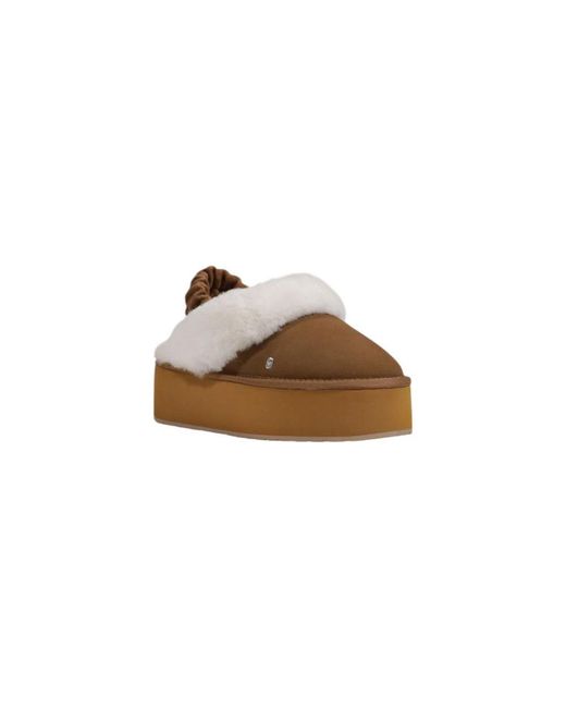 EMU Brown Hartz Platform Slipper