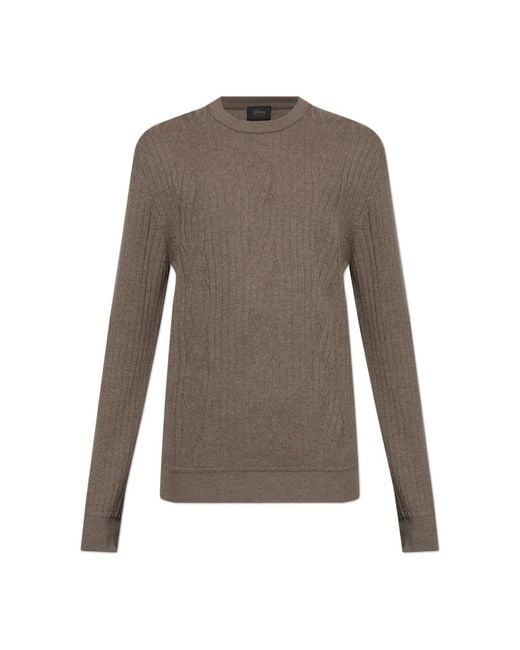 Brioni Round-Neck Knitwear in het Brown voor heren