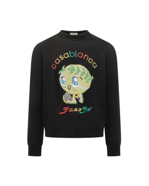 Casablanca Black Round-Neck Knitwear for men