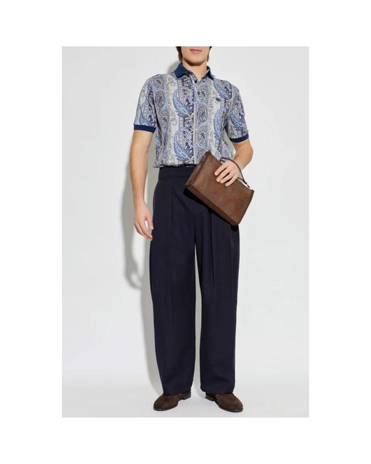 Etro Tops ,Blauw ,Katoen Polo Met Patroon in het Blue voor heren