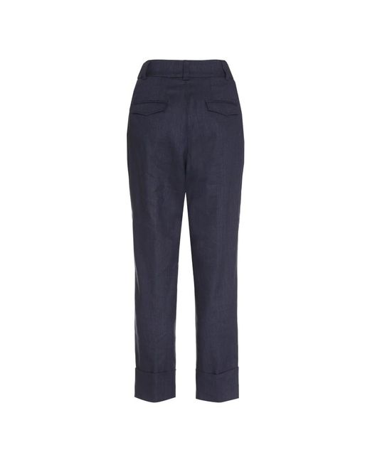Peserico Blue Slim-Fit Trousers