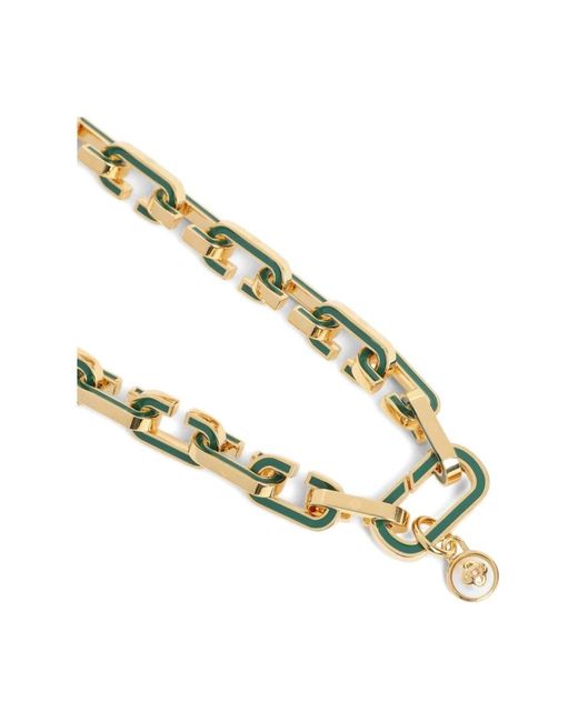 Casablanca Metallic Elegante Grünes Und Goldenes Halskette