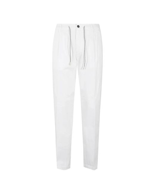 Eleventy White Slim-Fit Trousers for men