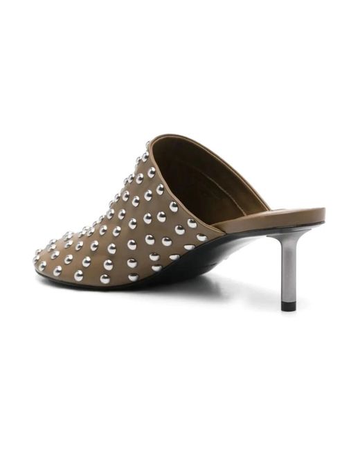 Jil Sander Green Heeled Mules