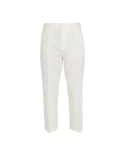 Gcds White Cropped Trousers for men