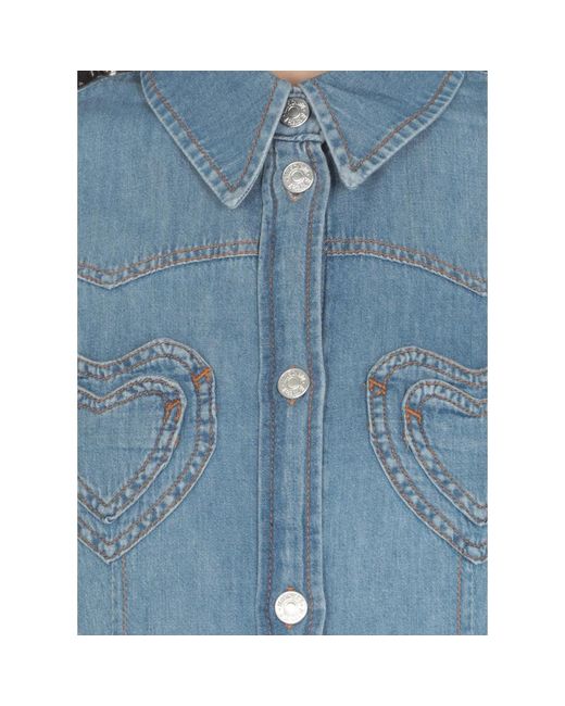 Blouses & shirts > denim shirts Moschino en coloris Blue