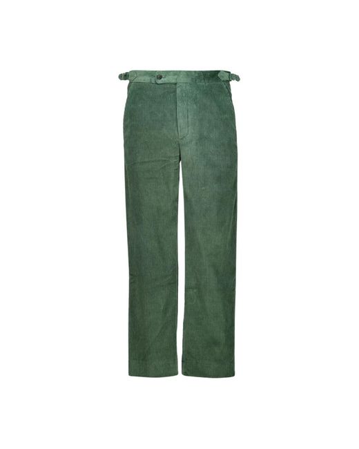 Bode Green Straight Trousers for men