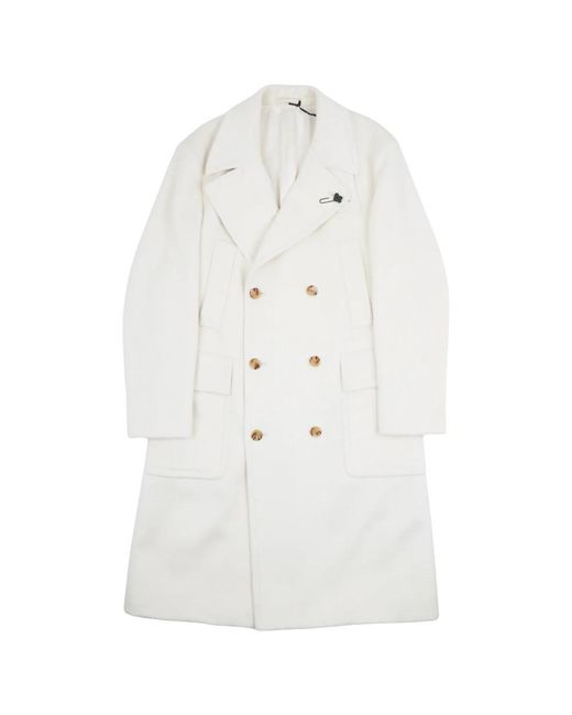 Lardini White Double-Breasted Coats for men