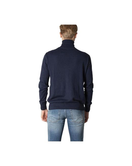 U.S. POLO ASSN. U. Polo Assn. ,Truien & Vesten ,Blauw ,Katoen Blauwe Turtleneck Sweater Classic Fit in het Blue voor heren