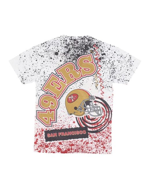Mitchell & Ness Tops ,Veelkleurig ,Katoen Nfl Team Burst Tee Wit in het White voor heren