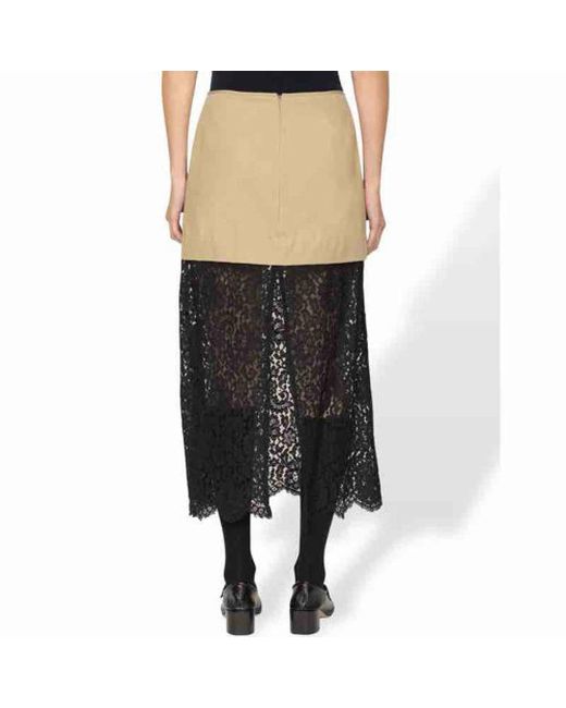 Sea Black Steingewaschener Chino Rock Mit Spitze