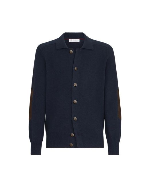 Brunello Cucinelli Blue Cashmere Knitwear for men